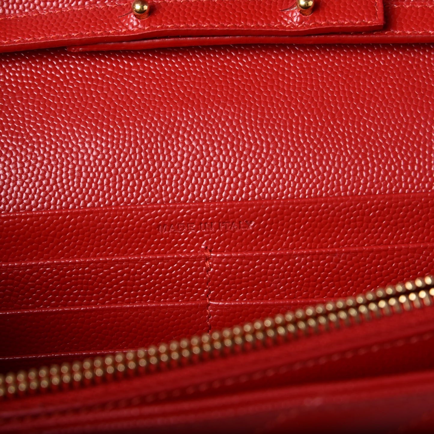 Grain De Poudre Matelasse Chevron Monogram Chain Wallet New Red