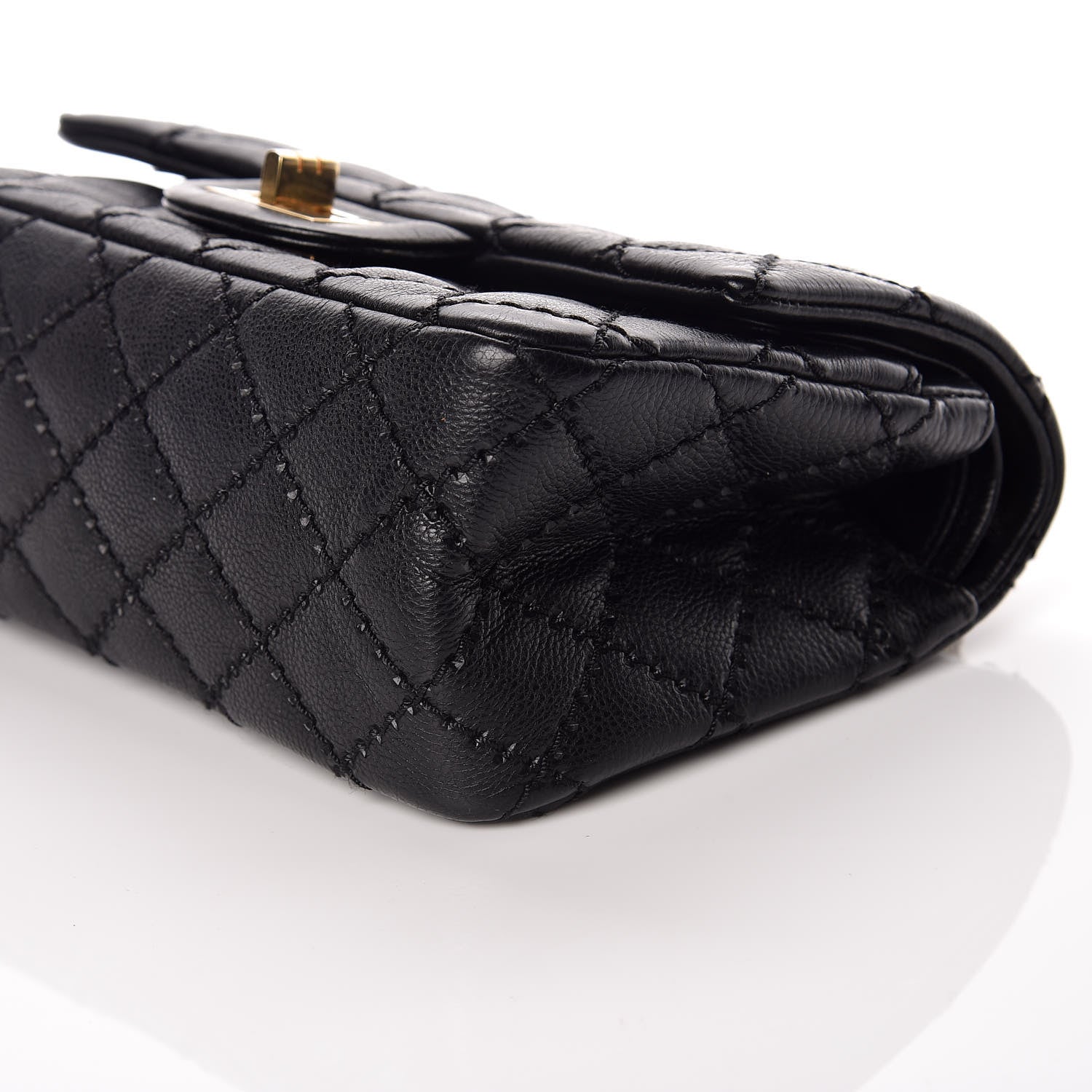 Chanel Calfskin Double Stitch 2.55 Reissue 224 Flap Black 9 of 9