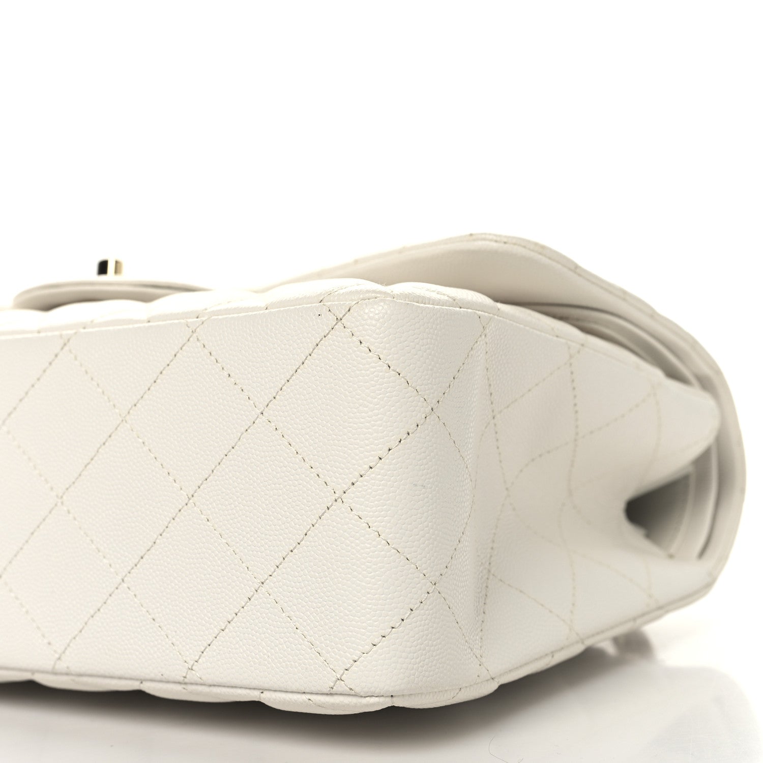 Chanel Caviar Quilted Jumbo Double Flap White 10 of 10