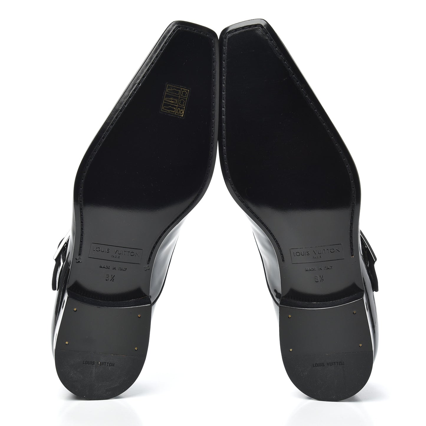 Patent Calfskin James Buckle Shoe 8.5 Black