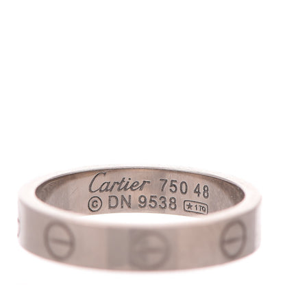 Cartier 18K White Gold 3.5mm LOVE Wedding Band Ring 48 4.50 3 of 5