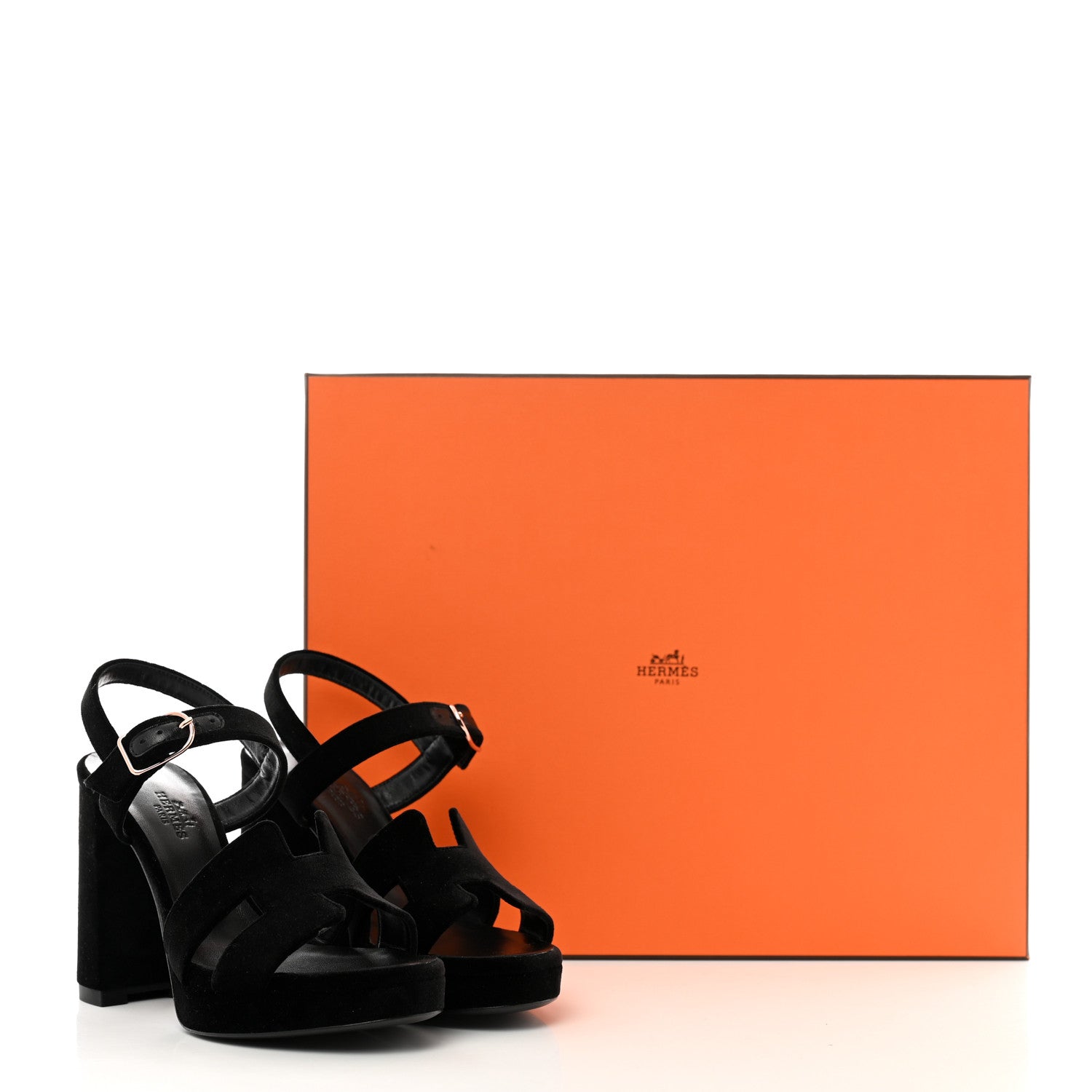 Hermes Velvet Jazz 90 Sandals 36.5 Black 10 of 10
