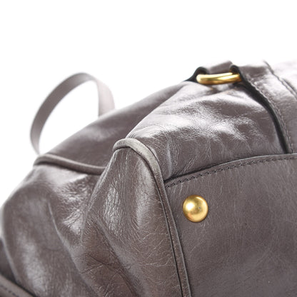 Miu Miu Vitello Shine Double Zip Tote Fumo 12 of 16
