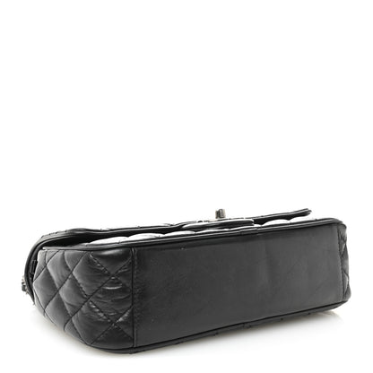 Chanel Aged Calfskin Quilted Medium Easy Flap Black Black 4 of 10
