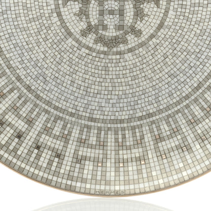 Hermes Porcelain Mosaique au 24 Platine Dessert Plate 8.3 5 of 7