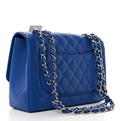 Chanel Caviar Quilted Jumbo Single Flap Dark Blue 4 of 11