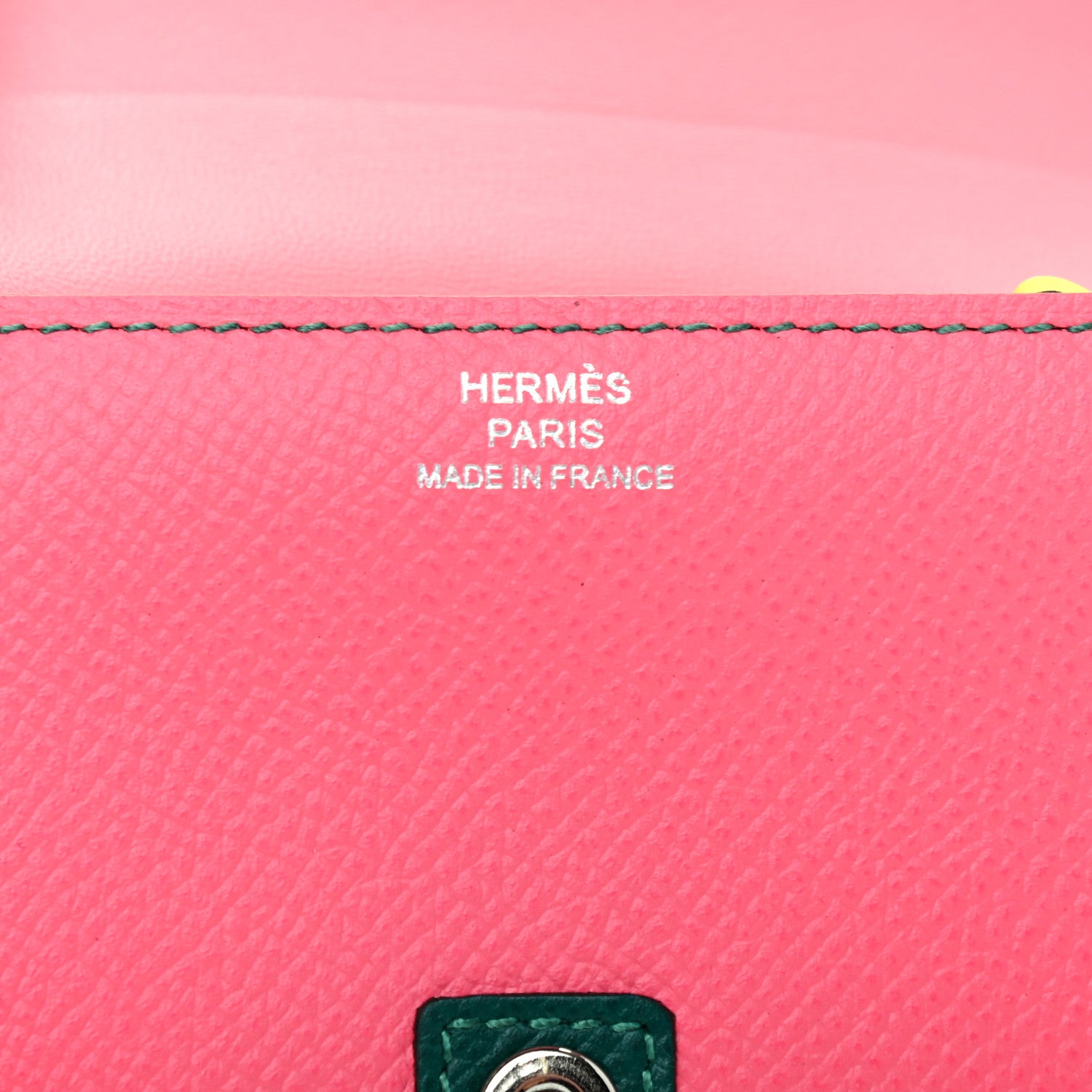 Hermes Epsom Camail Long Wallet Rose Azalee Malachite Lime 6 of 7