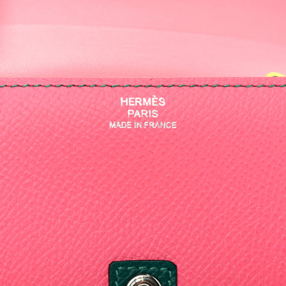 Hermes Epsom Camail Long Wallet Rose Azalee Malachite Lime 6 of 7