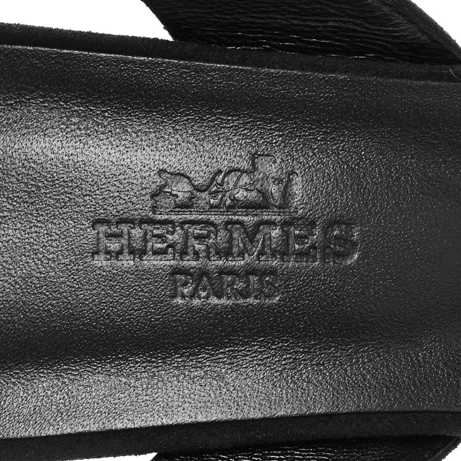 Hermes Suede Goatskin Crystal Eternite 80 Sandal 35.5 Black 7 of 8