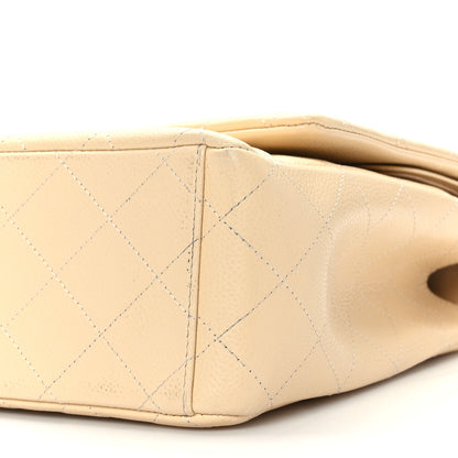 Chanel Caviar Quilted Maxi Double Flap Beige 8 of 8