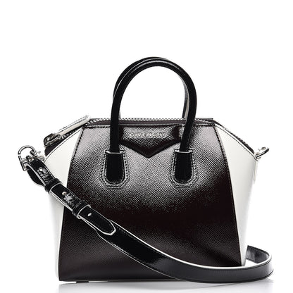 Givenchy Patent Mini Tri-Color Antigona Black White Brown 1 of 9