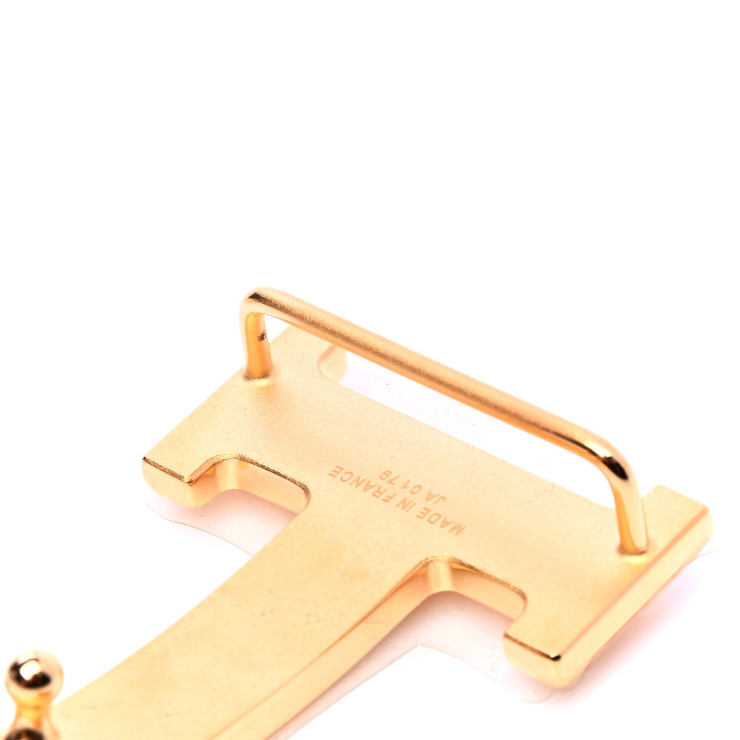 Polished 32mm H Belt Buckle Gold