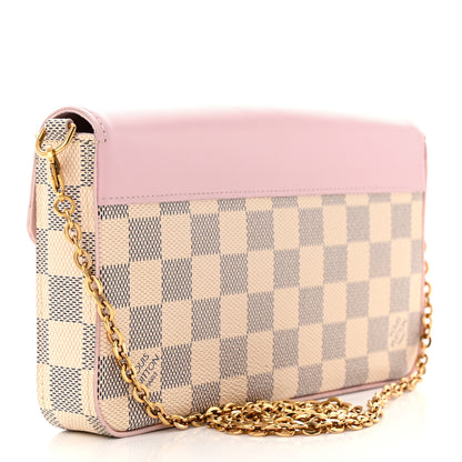 Louis Vuitton Damier Azur Calfskin Pochette Felicie Eau De Rose 4 of 11