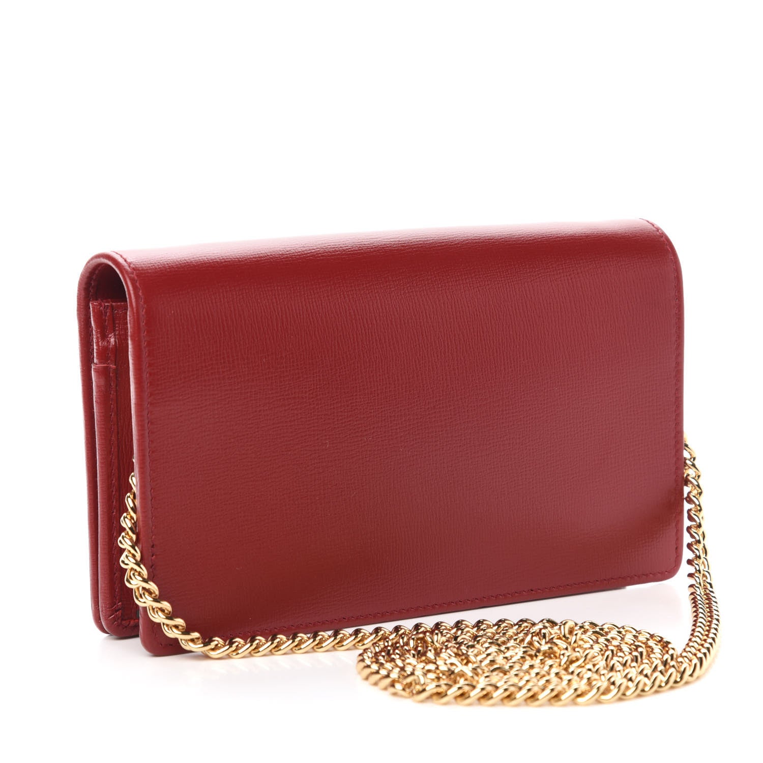 Gucci Azalea Calfskin Marina Chain Wallet New Cherry Red 3 of 9
