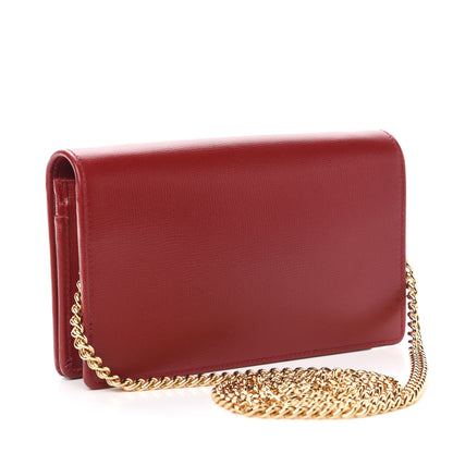 Gucci Azalea Calfskin Marina Chain Wallet New Cherry Red 3 of 9