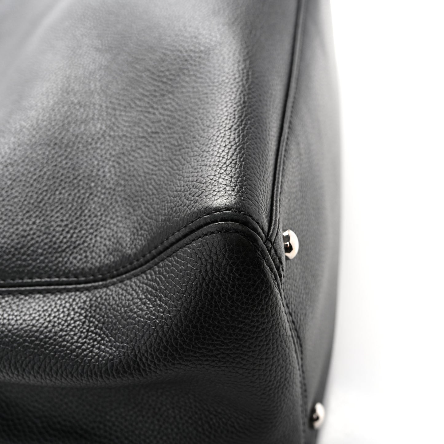 Calfskin Cerf Executive Shopper Tote Black