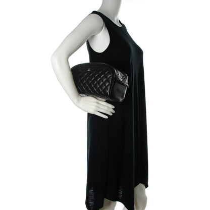 Chanel Lambskin Quilted Large Toiletry Case Black 2 of 7