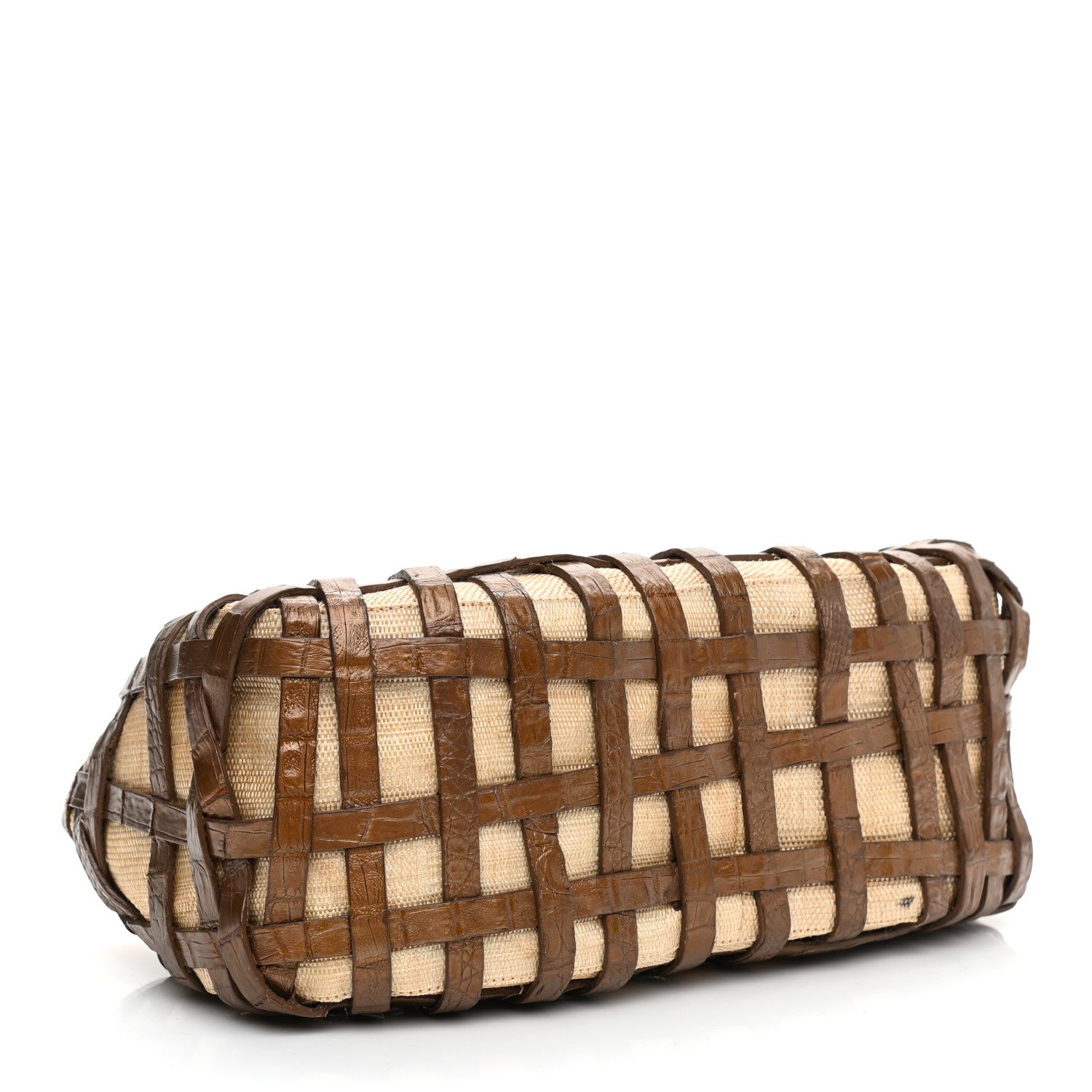 Nancy Gonzalez Crocodile Woven Tote Chocolate 4 of 12