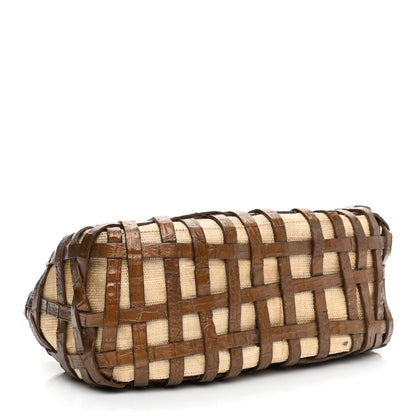 Nancy Gonzalez Crocodile Woven Tote Chocolate 4 of 12