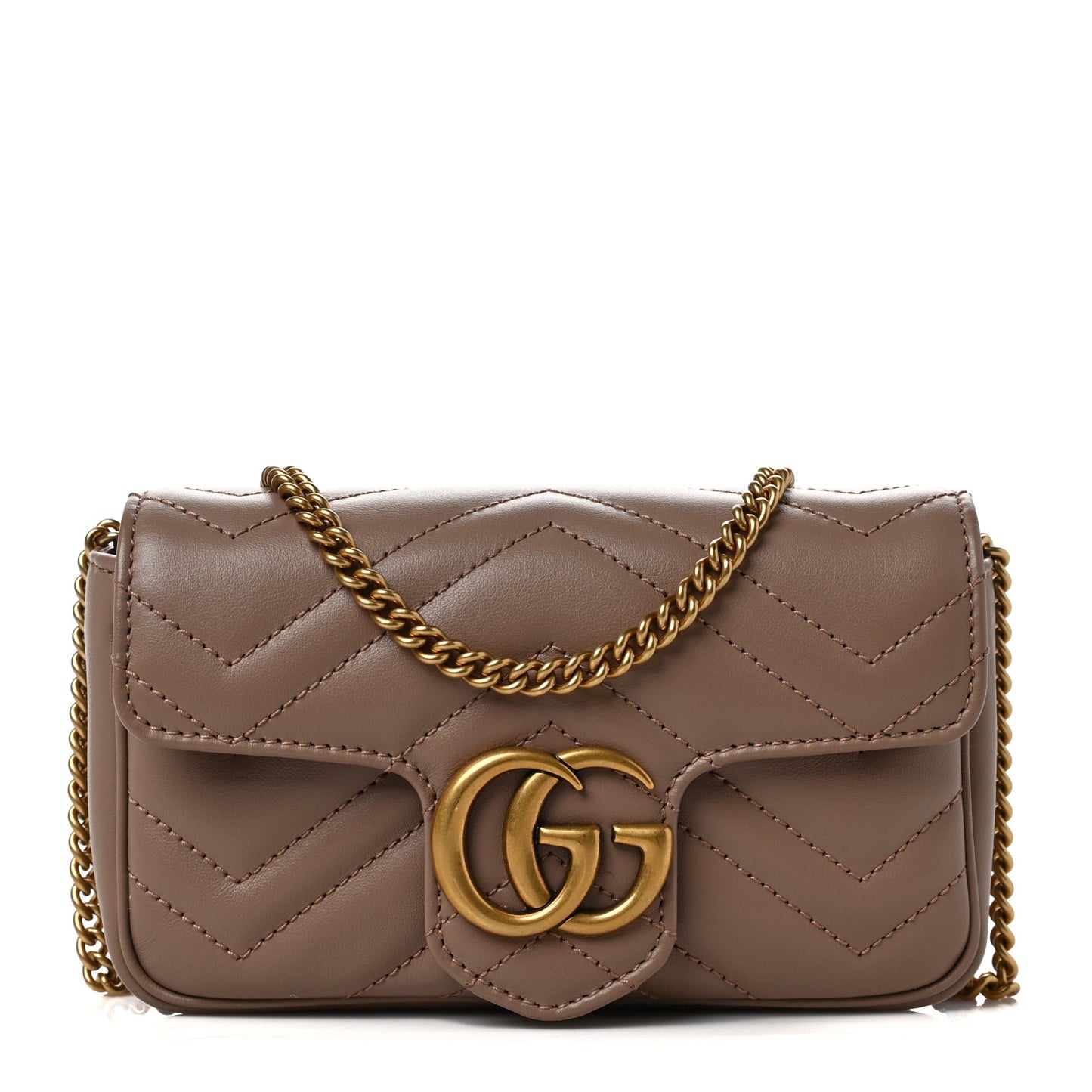 Calfskin Matelasse Super Mini GG Marmont Shoulder Bag Porcelain Rose
