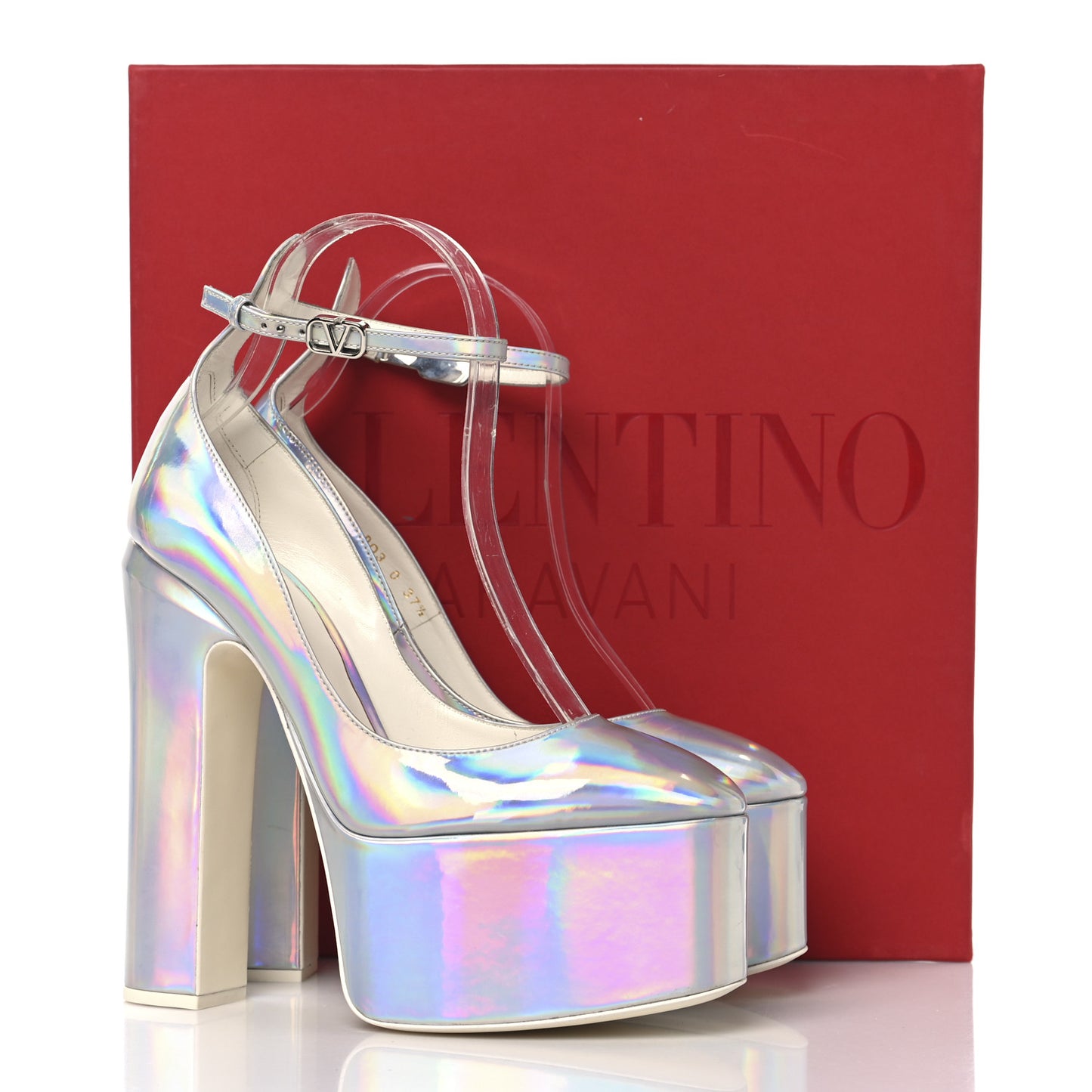 Metallic Tan-Go 55/155mm Platform Pumps 37.5 Silver