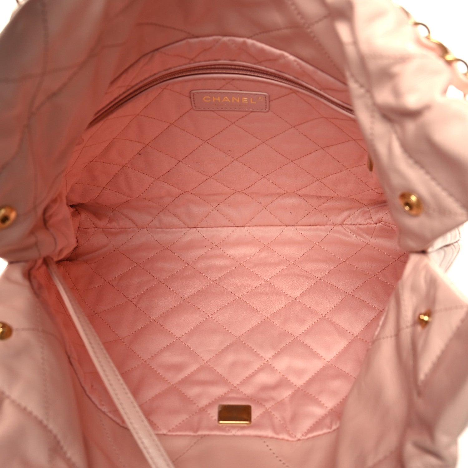 Chanel Shiny Calfskin Quilted Small Chanel 22 Light Pink 6 of 12