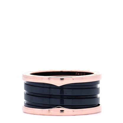 Bulgari 18K Rose Gold Black Ceramic B.Zero1 Four-Band Ring 64 10.75 3 of 5