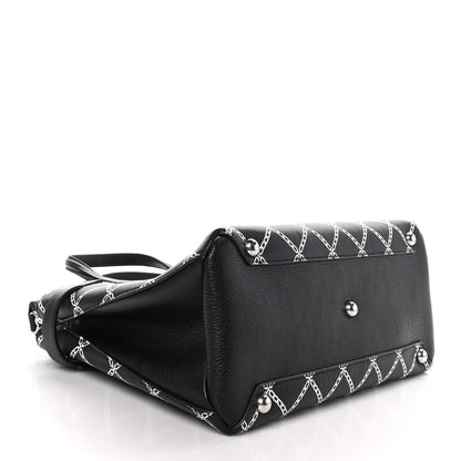 Burberry Goatskin Chain Print Medium Banner Tote Black 4 of 9