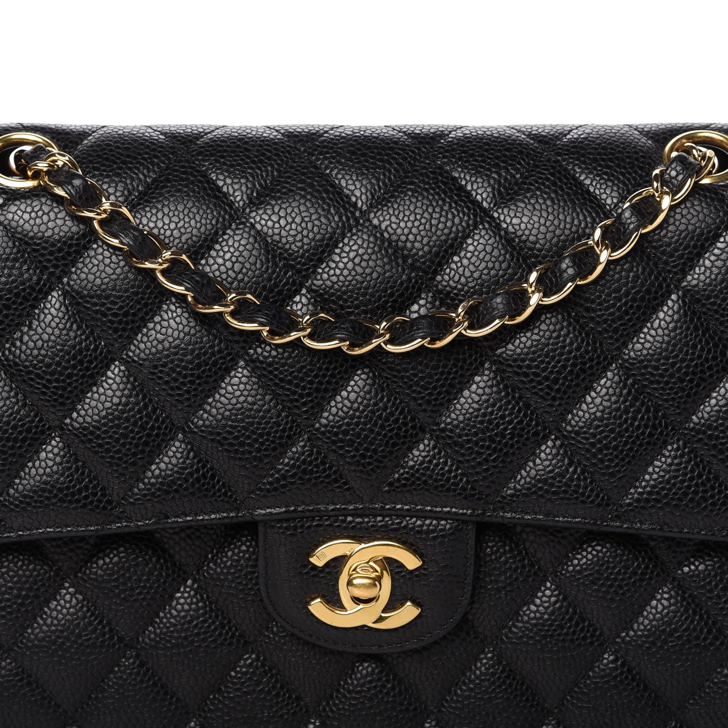 Chanel Caviar Quilted Medium Double Flap Black 9 of 11