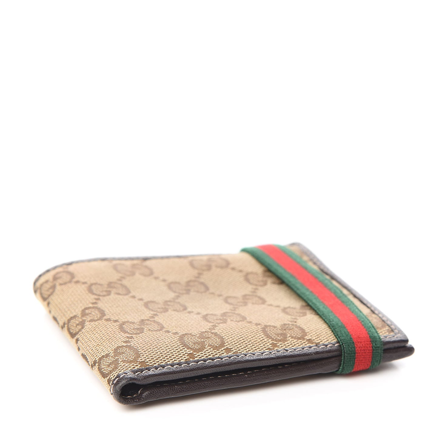 Monogram Web Band Bi-Fold Wallet Brown