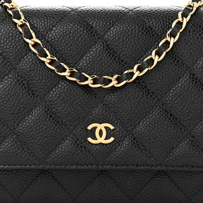 Chanel Caviar Quilted Wallet On Chain WOC Black 9 of 12