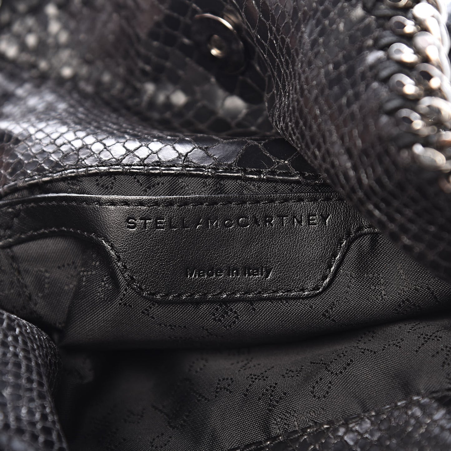 Eco Python Mini Falabella Tote Black