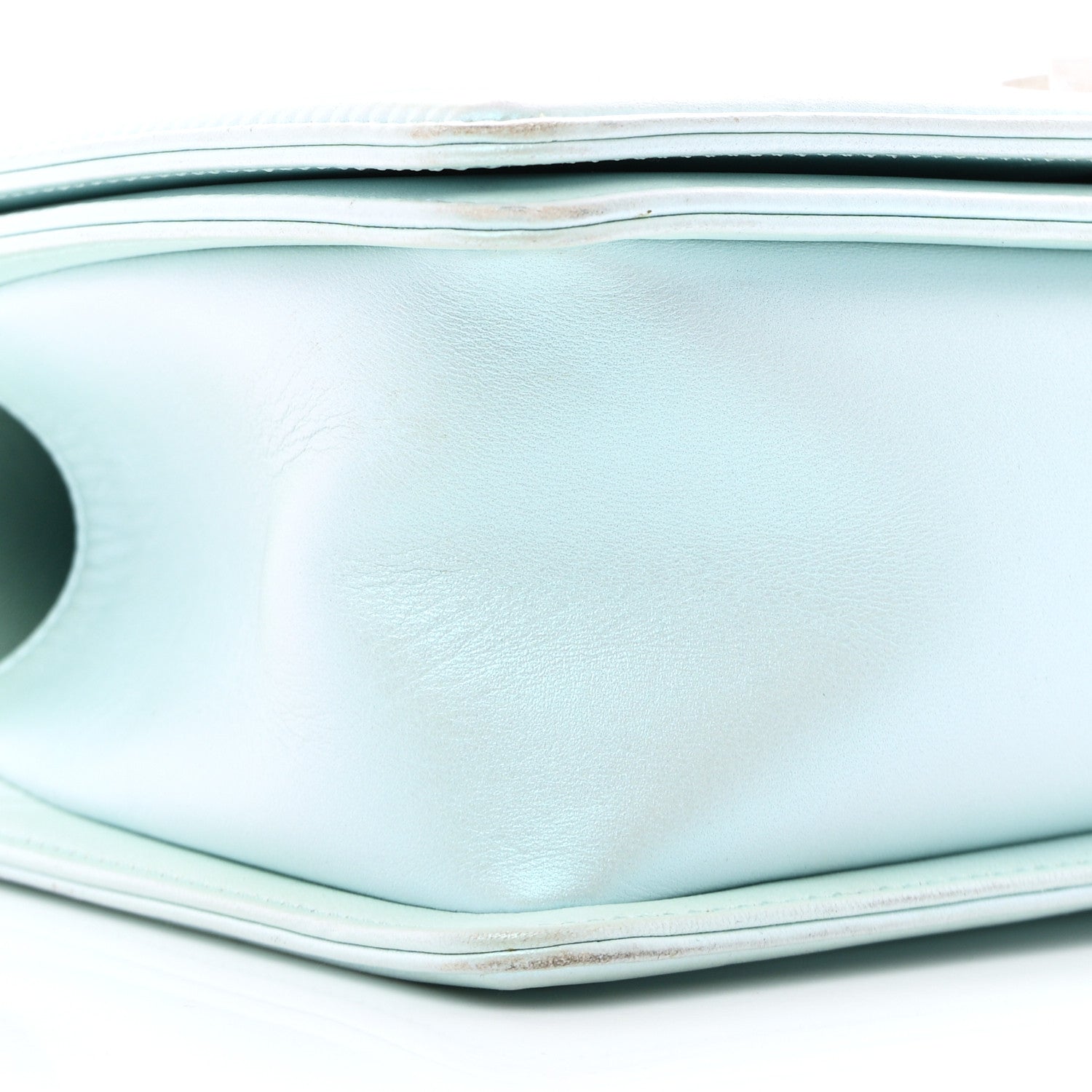 Chanel Iridescent Lambskin Chevron Quilted Medium Boy Flap Turquoise 15 of 27