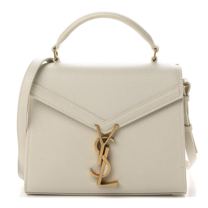 Saint Laurent Grain de Poudre Mini Classic Monogram Cassandra Top Handle Crema Soft Rouge Legion 1 of 12