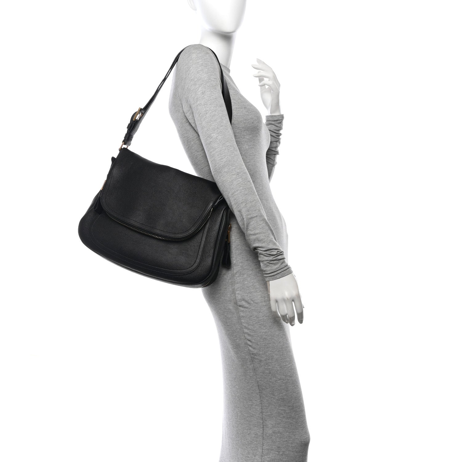 Tom Ford Grained Calfskin Large Jennifer Crossbody Bag Black 2 of 12