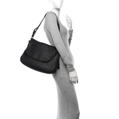 Tom Ford Grained Calfskin Large Jennifer Crossbody Bag Black 2 of 12