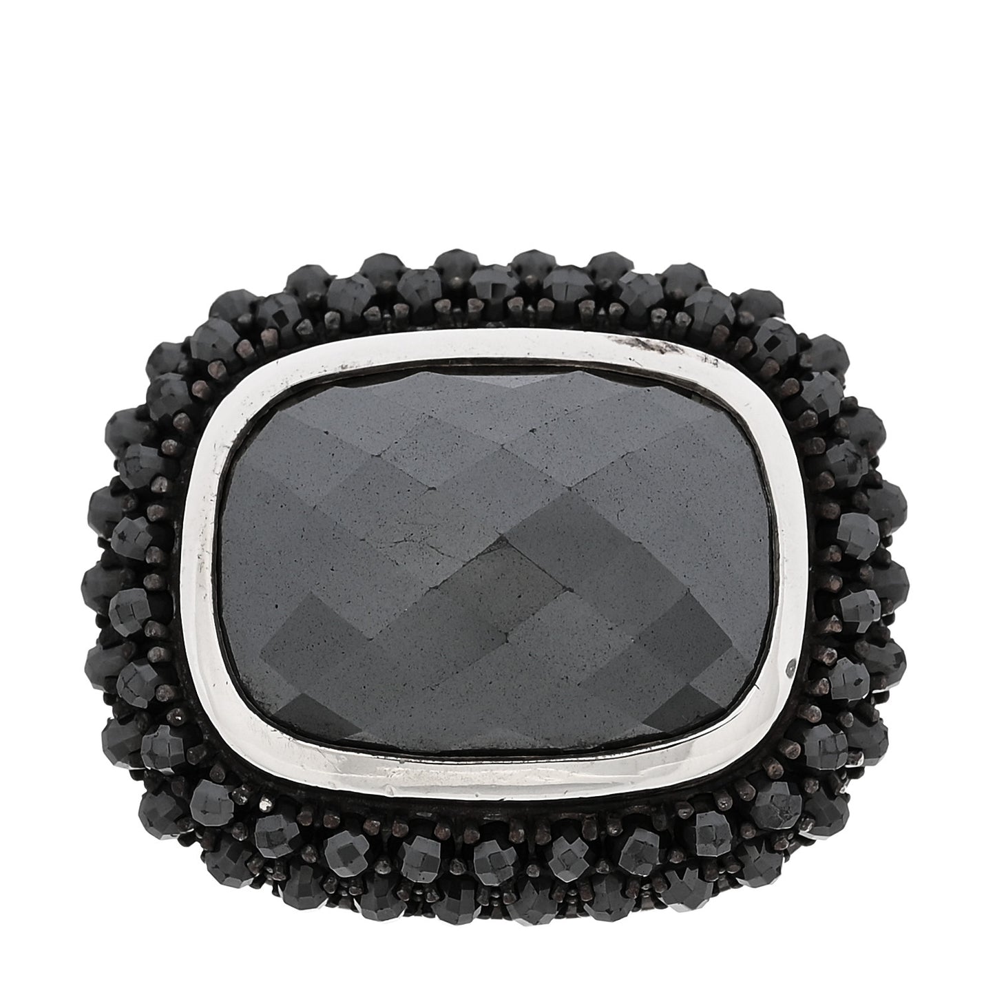 Sterling Silver Hematite Waverly Ring 54 7