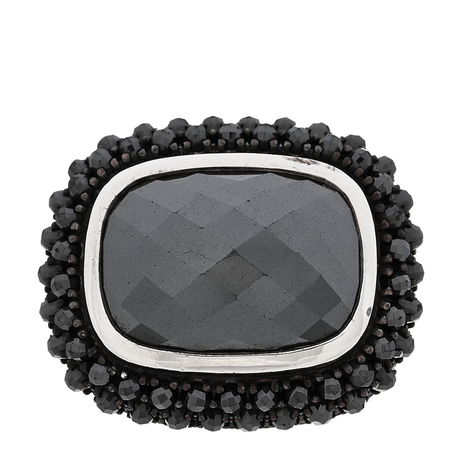 David Yurman Sterling Silver Hematite Waverly Ring 54 7 1 of 9