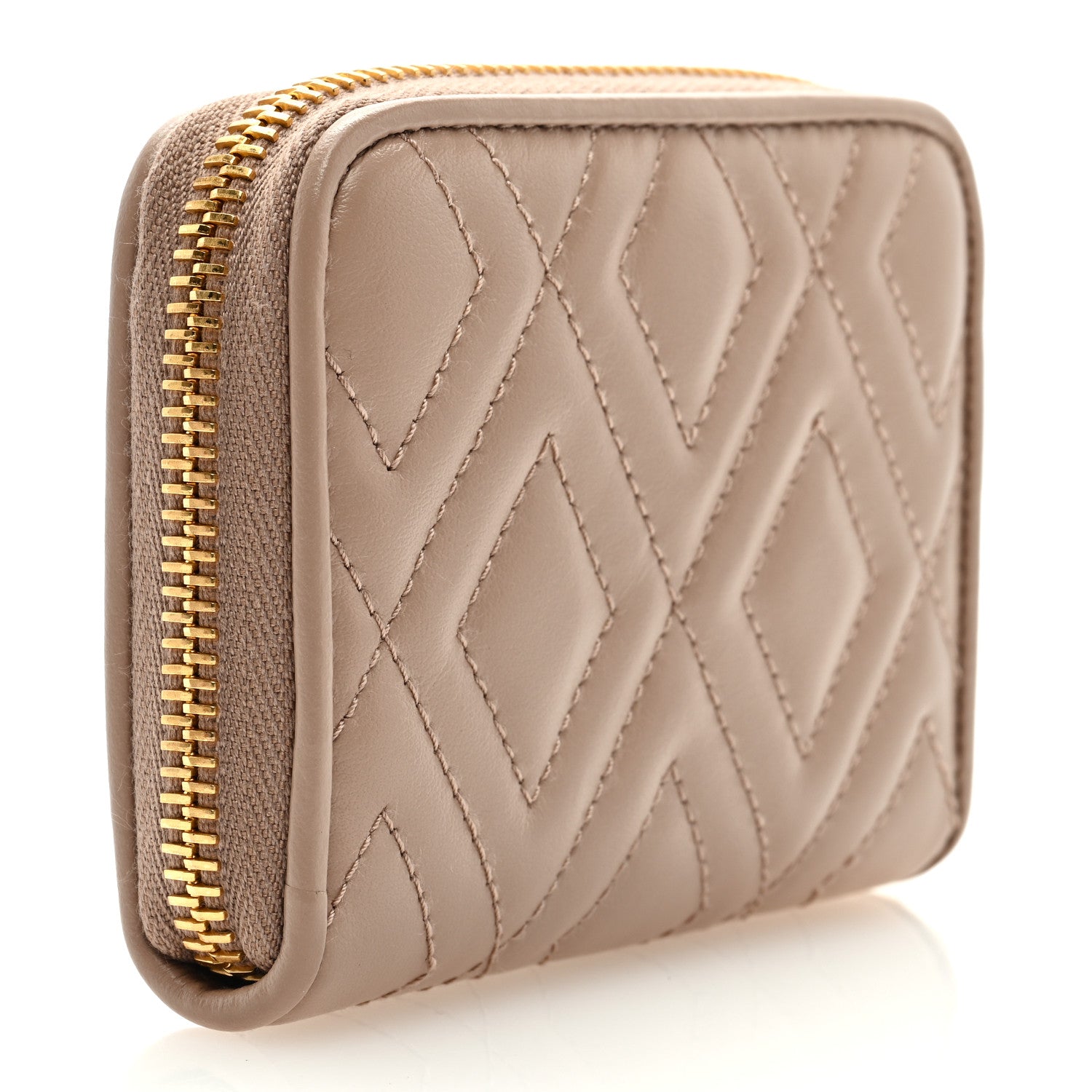 Miu Miu Nappa Matelasse Zip Around Compact Wallet Cipria 3 of 6
