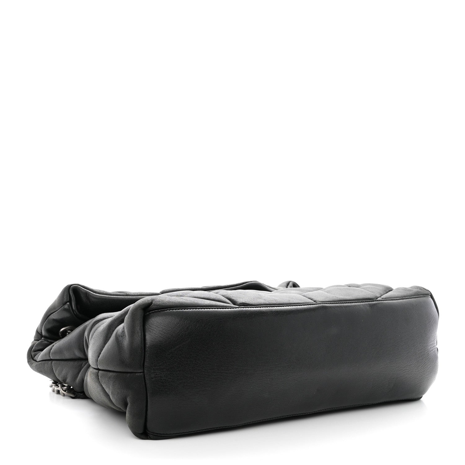 Saint Laurent SAINT LAURENT Lambskin Quilted Medium Loulou Puffer Monogram Chain Satchel Black 4 of 13
