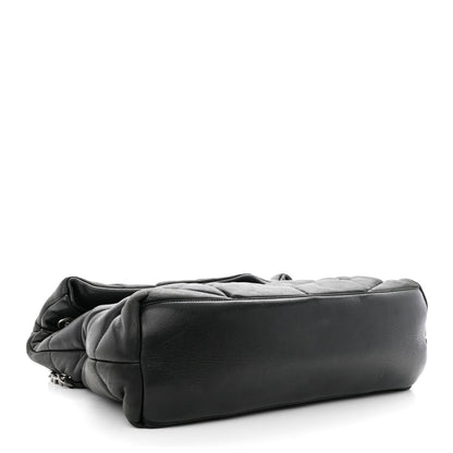 Saint Laurent SAINT LAURENT Lambskin Quilted Medium Loulou Puffer Monogram Chain Satchel Black 4 of 13