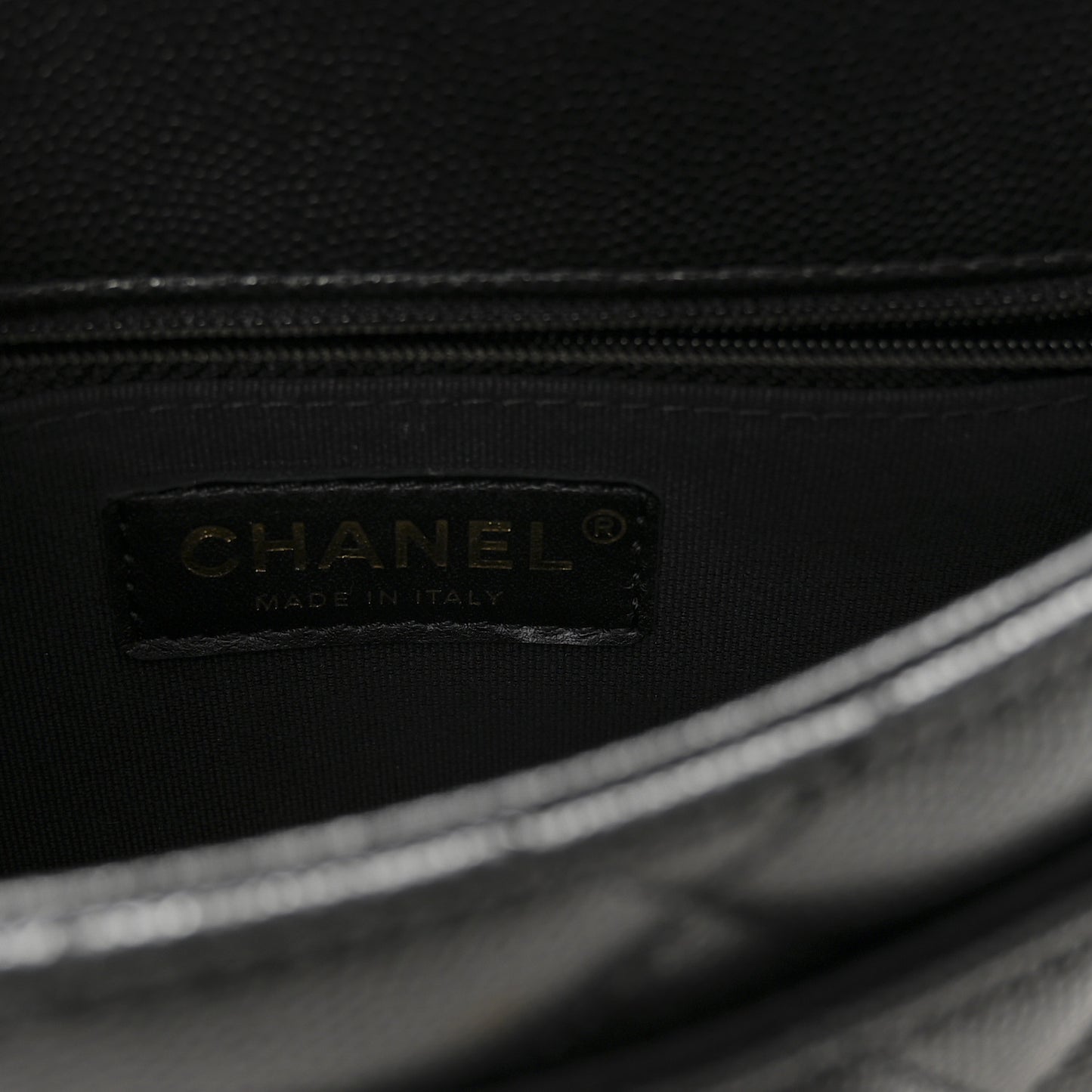 Shiny Caviar Quilted Mini Flap Black