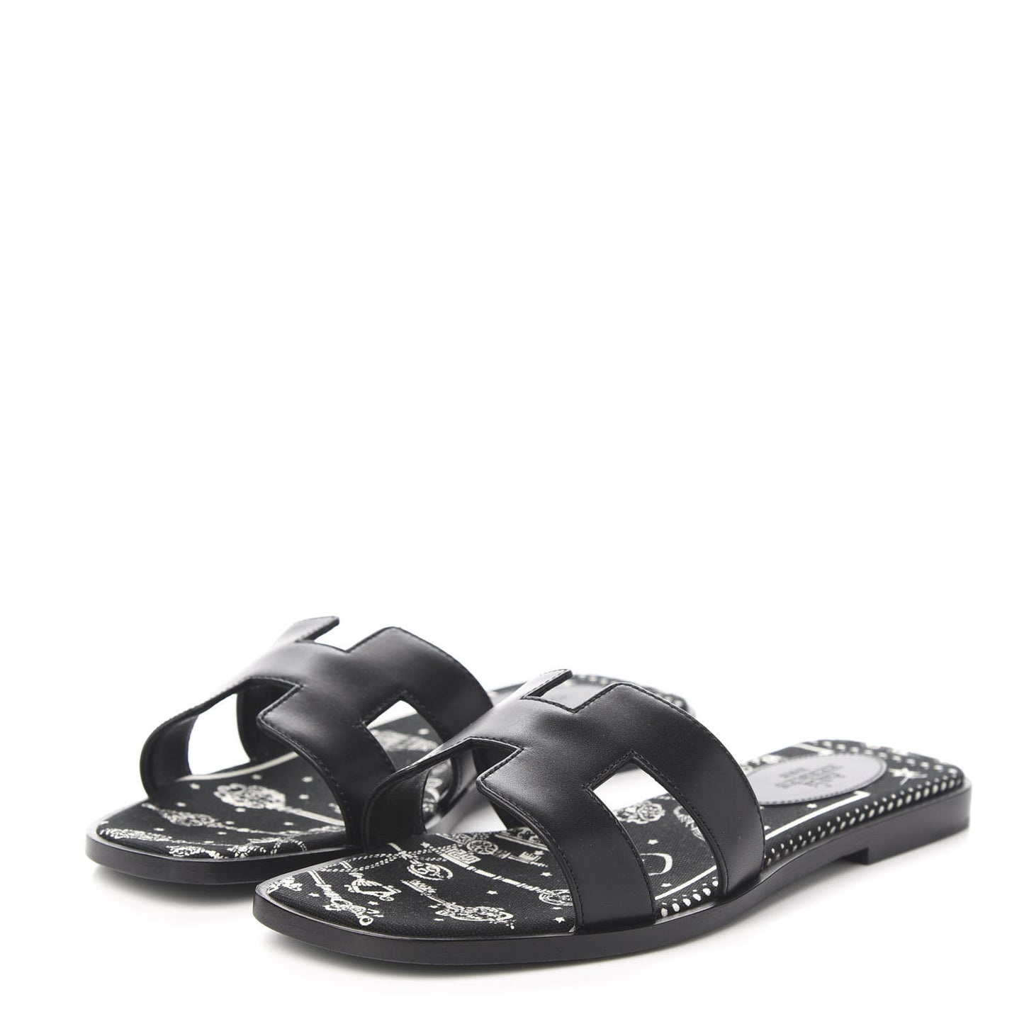 Calfskin Oran Sandals 36.5 Black