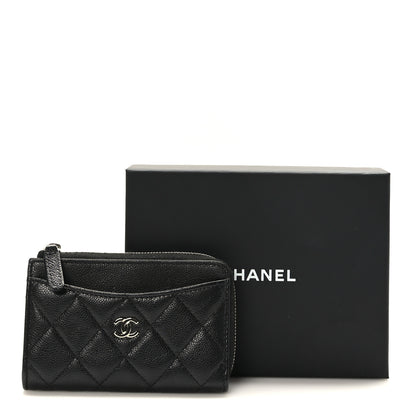 Chanel Caviar Quilted CC Zip Around Card Holder Black 9 of 9