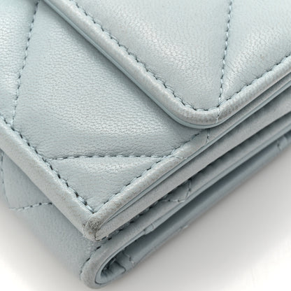 Chanel Lambskin Quilted Chanel 19 Flap Card Holder Light Blue 11 of 13
