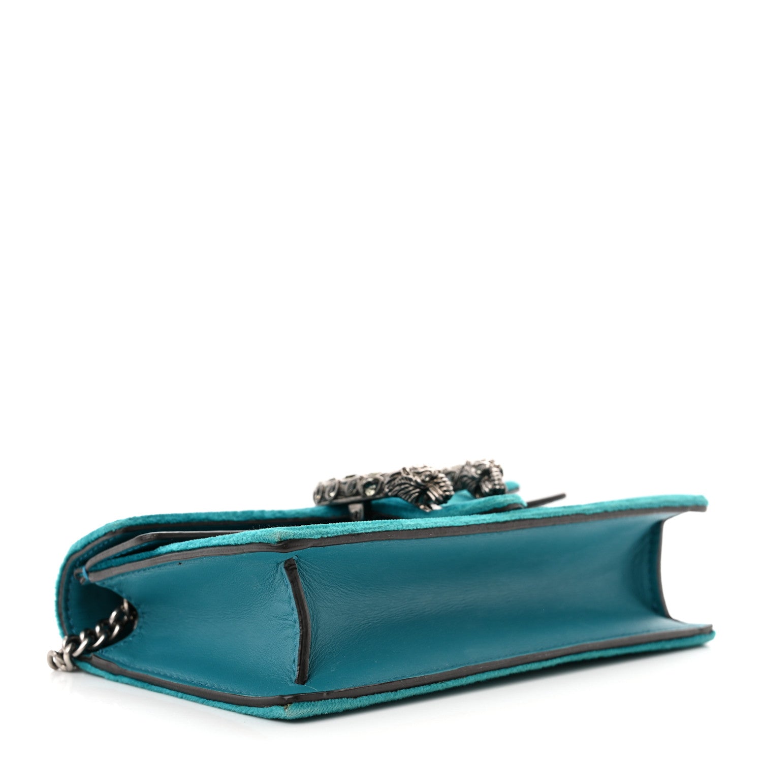 Gucci Velvet Super Mini Dionysus Shoulder Bag Pavone Cyan 4 of 13