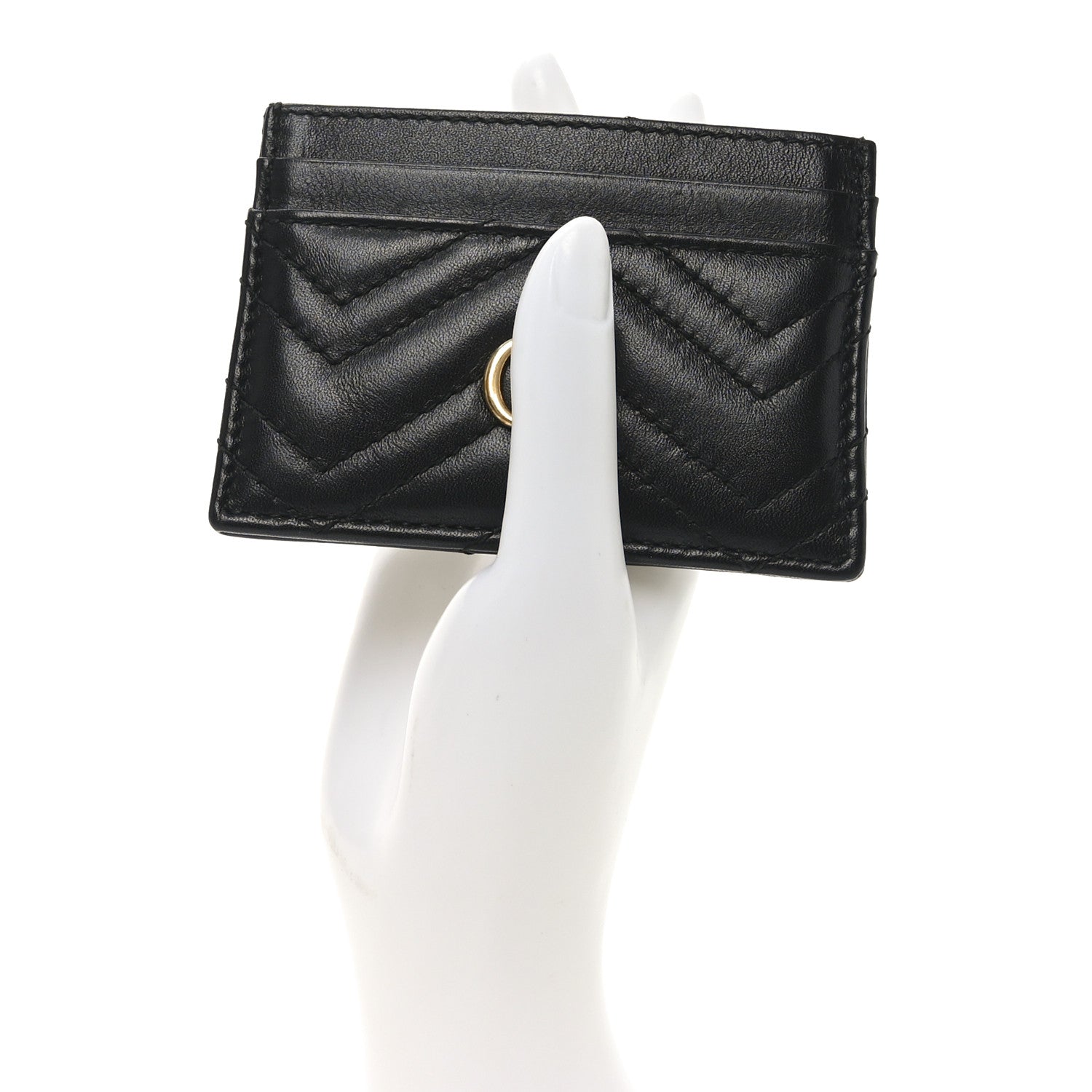Gucci Calfskin Matelasse GG Marmont Card Holder Black 2 of 7