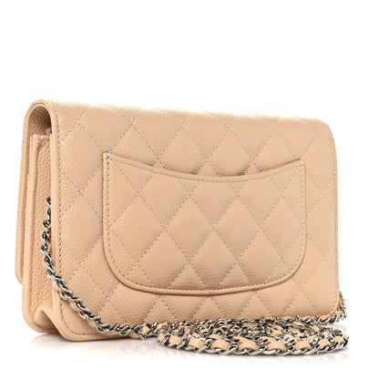 Chanel Caviar Quilted Wallet On Chain WOC Beige 3 of 11