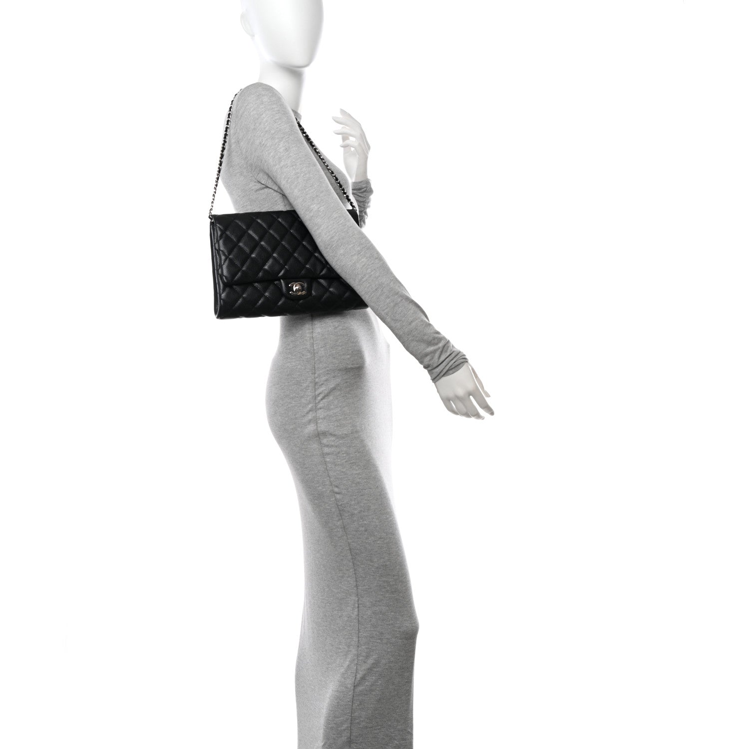 Chanel Caviar Quilted Clutch With Chain Flap Black 2 of 11