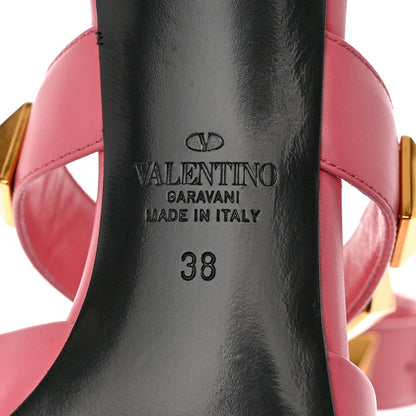 Valentino Garavani Calfskin Roman Stud Ankle Strap 80mm Pumps 38 Flamingo Pink 8 of 9